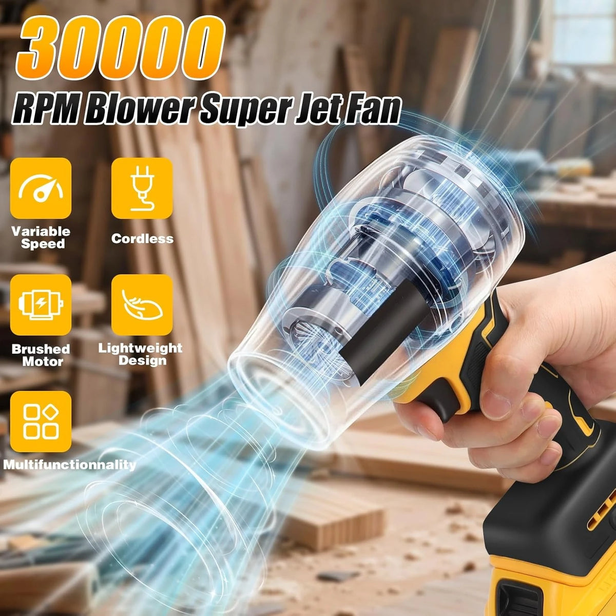 PowerMax Cordless Jet Fan Leaf Blower